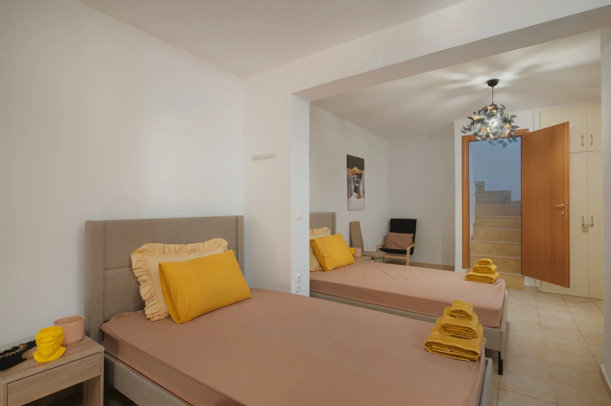 Twin bedroom, Fonte Apartments Sea View House, Serifos